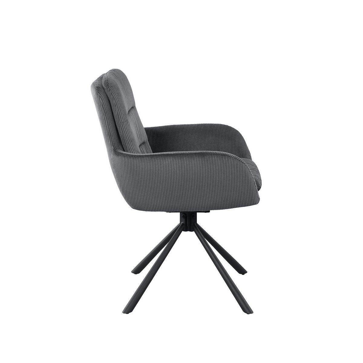 Fauteuil donkergrijs corduroy-look 60x64x89 cm