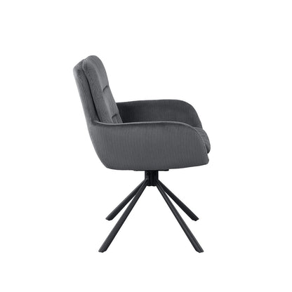 Fauteuil donkergrijs corduroy-look 60x64x89 cm
