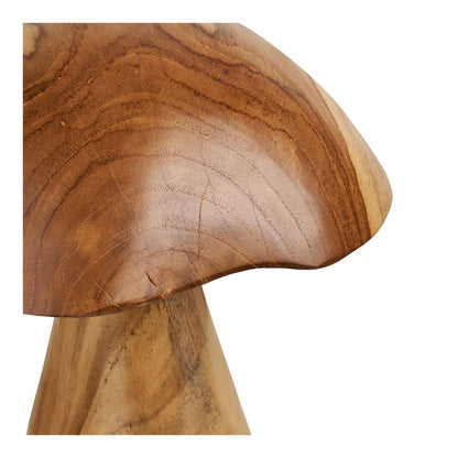 Decoratie paddestoelen set van 2 teakhout naturel