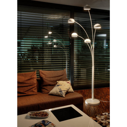 Vloerlamp 205 cm wit marmer metaal