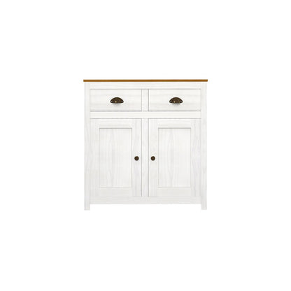 Dressoir massief dennenhout wit 86x45x90 cm