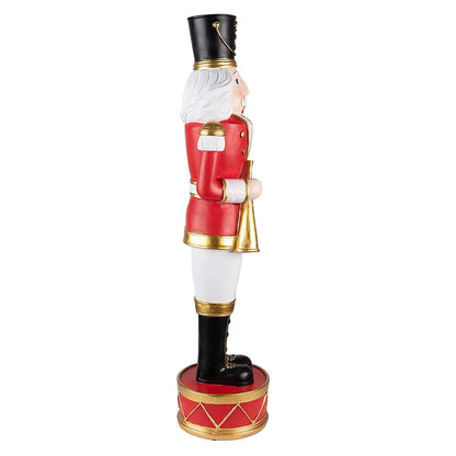 Notenkraker decoratie 82 cm magnesium rood wit zwart