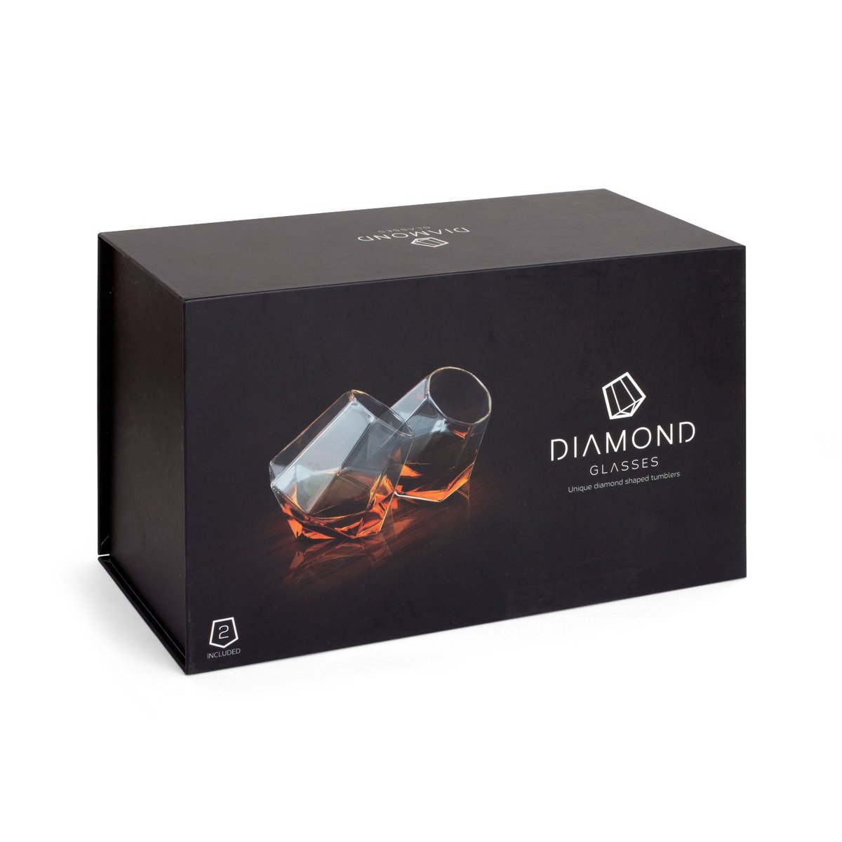 Whiskey glazen diamantvormig set van 2 borosilicaatglas
