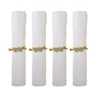 Handdoekringen goud metaal set 4