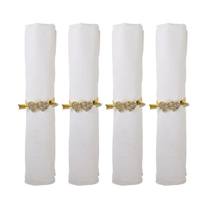 Handdoekringen goud metaal set 4