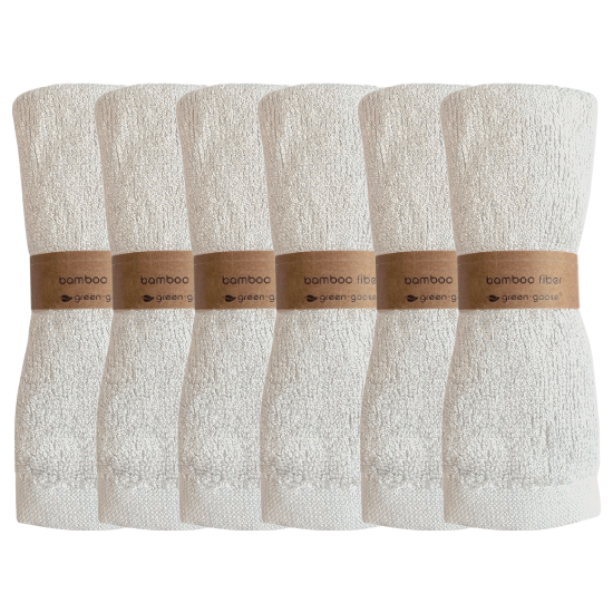 Bamboe wasdoekjes 6 stuks wit 26x26 cm