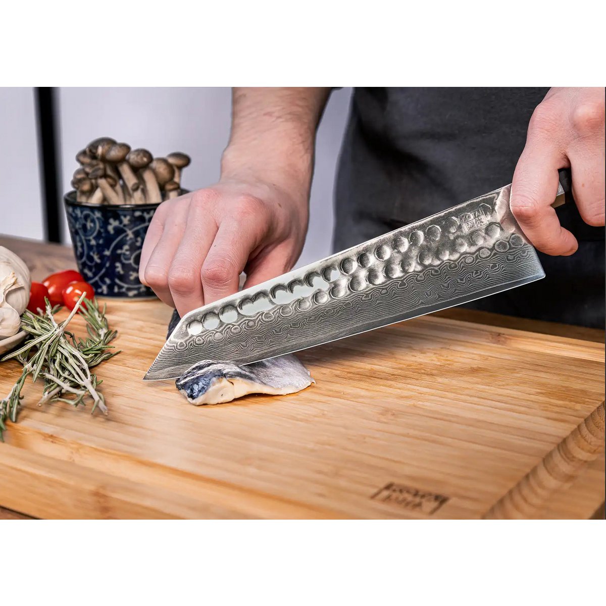 Kiritsuke mes 210 mm Damascus