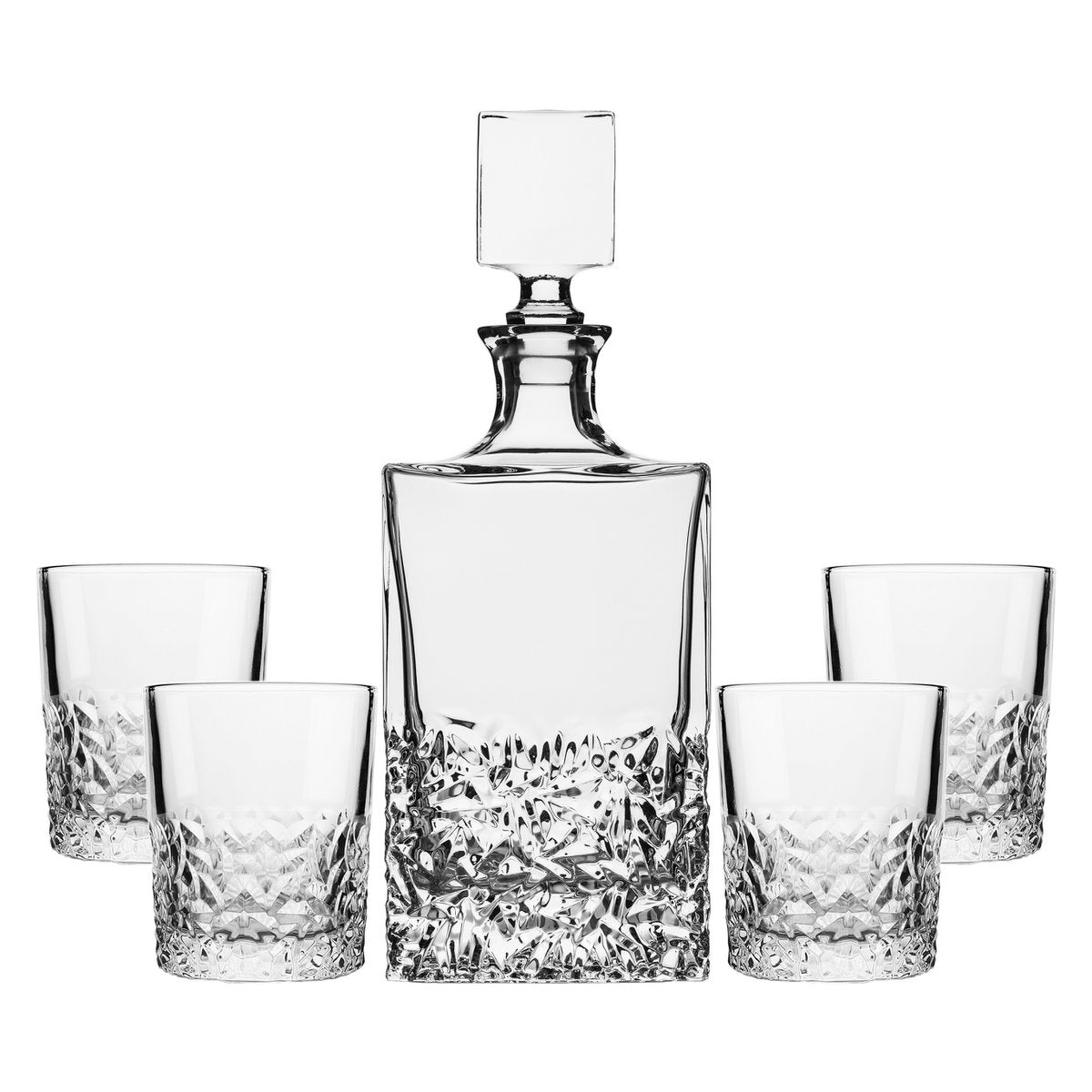 Whisky set karaf 850 ml en 4 glazen 280 ml