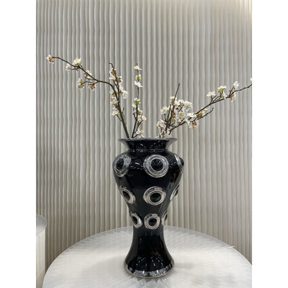 Vaas XL 36 cm keramiek zwart goud