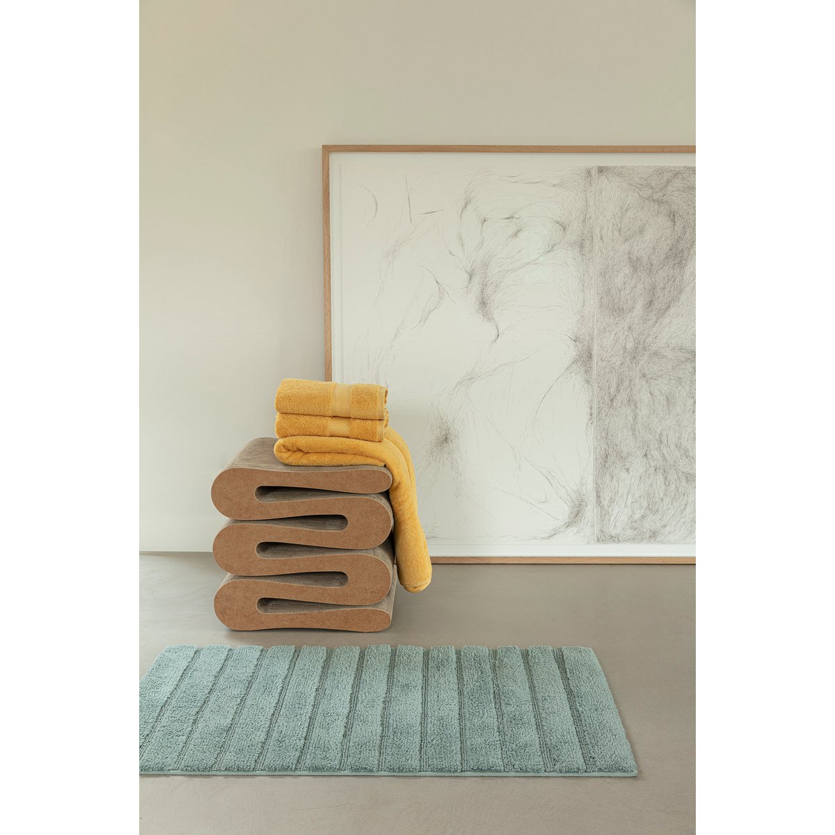 Badmat 60x60 cm katoen groen antislip
