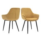 Set of 2 corduroy armchairs, gold