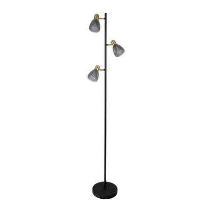 Vloerlamp Lindita 154 cm zwart metaal glas