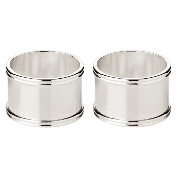 Servetringen 4 cm verzilverd set van 2