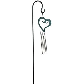 Wind Chime, Nature's Melody, Musical Ornament Stake Chime Heart, OS18HE, approx. 45 cm