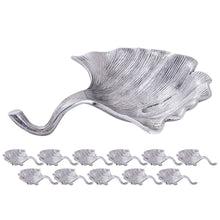 Decoratieve bladschaal aluminium 30 cm goud zilver