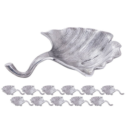 Decoratieve Ginkgo Bladschaal Aluminium 12 Delig Groot