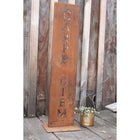 Decoratief metalen bord Carpe Diem roest patina