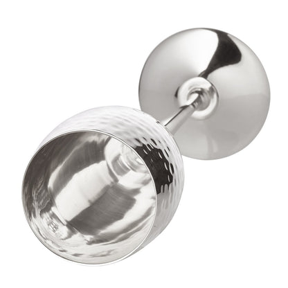 Champagne fluiten set van 2 verzilverd gehamerd 23 cm 200 ml