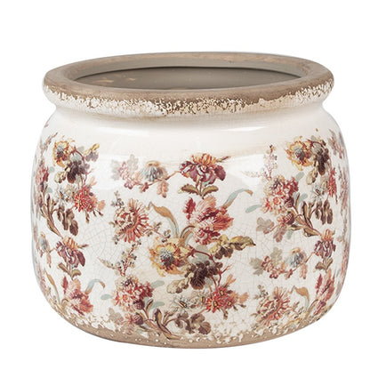 Bloempot Ø 20x15 cm beige roze keramiek