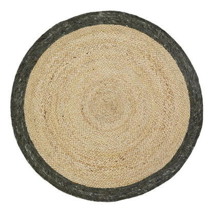 Vloerkleed jute wol 140 cm olijfgroen
