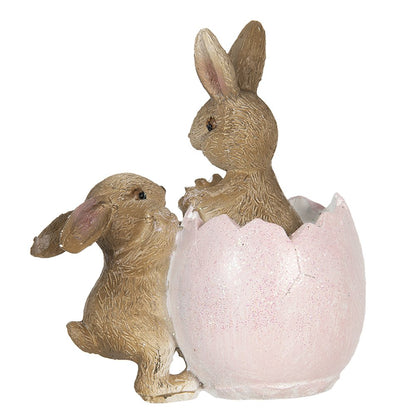 Beeld Konijn 10 cm Bruin Roze Kunststof Woonaccessoires