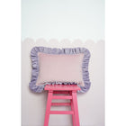 Sierkussen fluweel 40x60 cm roze ruche