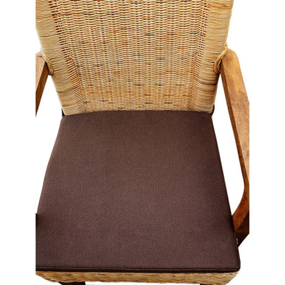 Eetkamerstoelen Set Van 2 Rotan Met Armleuningen Tabacco