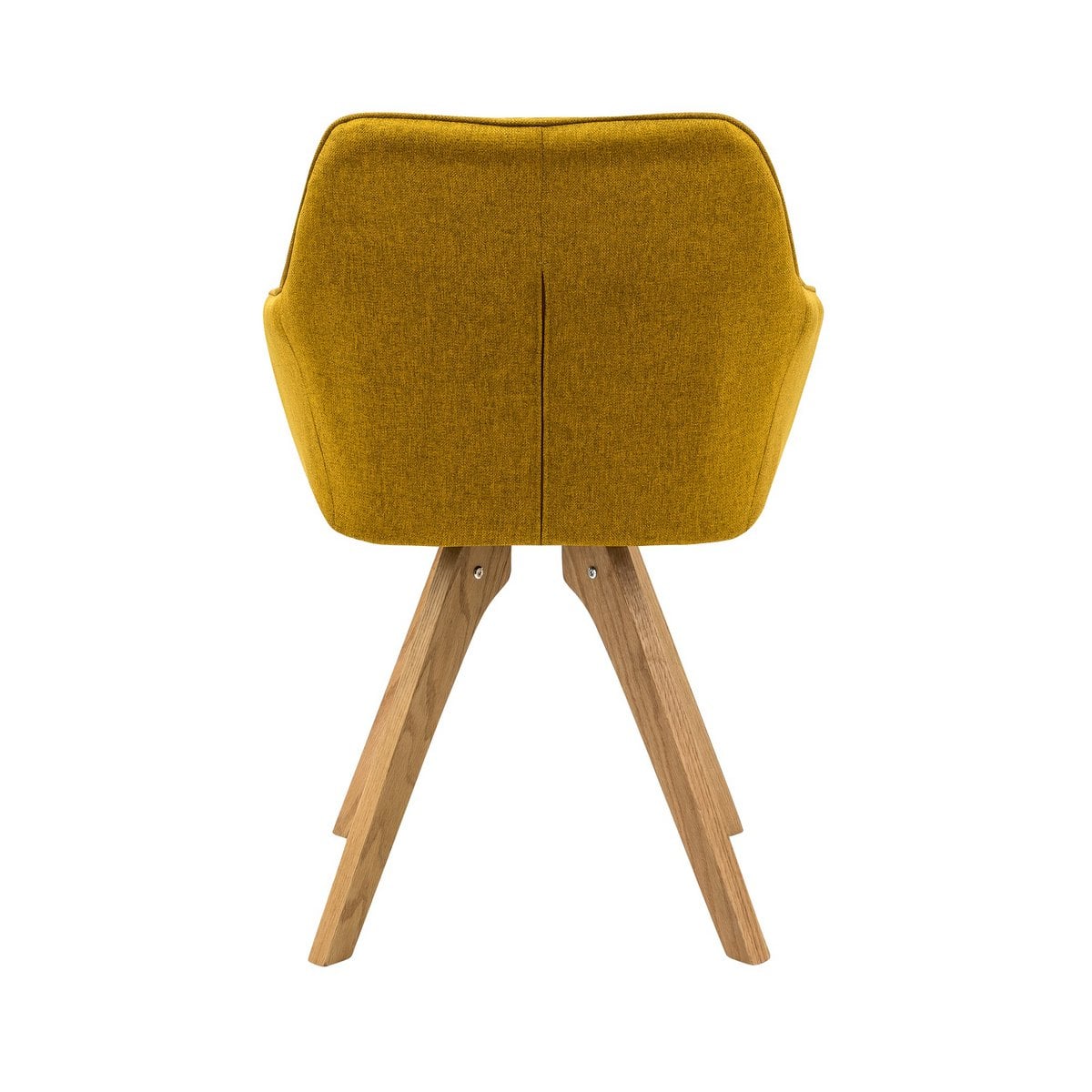 Fauteuil set van 2 curry geel massief eikenhout