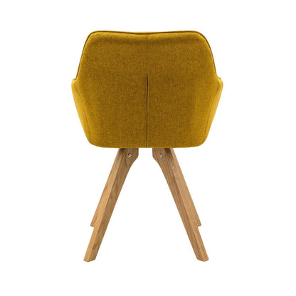 Fauteuil set van 2 curry geel massief eikenhout
