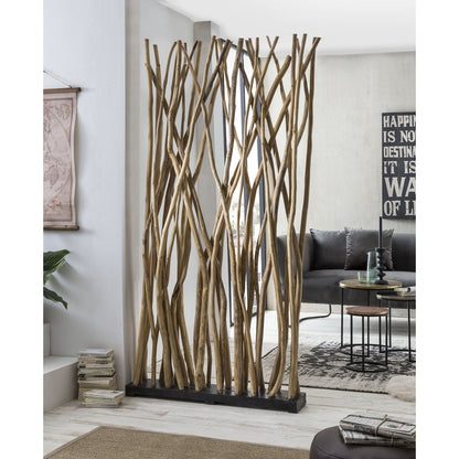Scherm 100x200 cm gerecycled teakhout bruin zwart