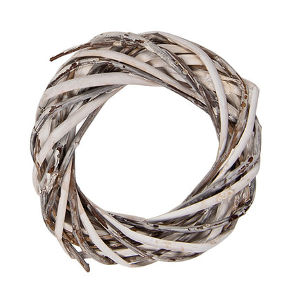 Krans Ø 10x2 cm Wit Rotan