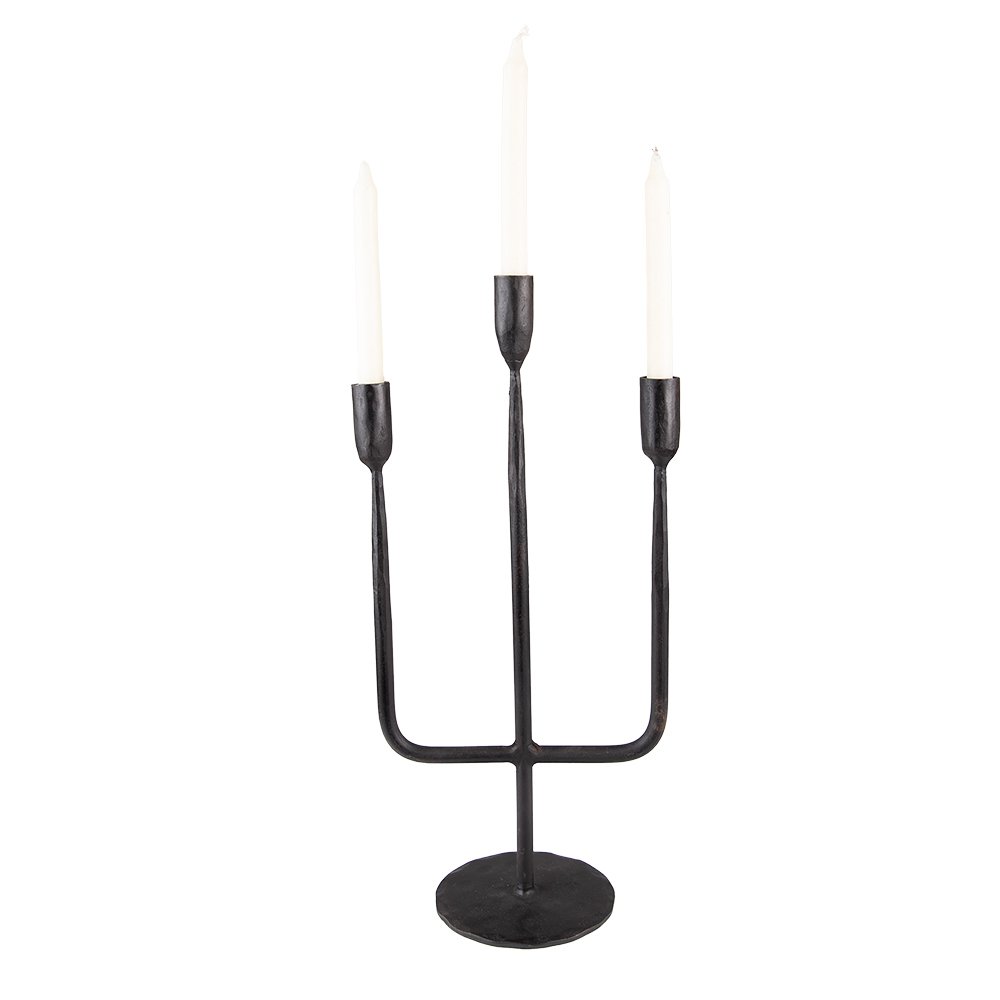 Candlestick 43 cm Black Iron Candle Holder