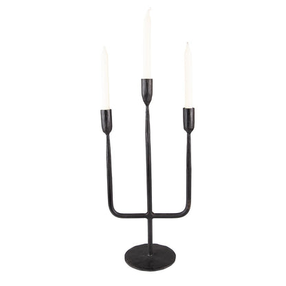 Candlestick 43 cm Black Iron Candle Holder