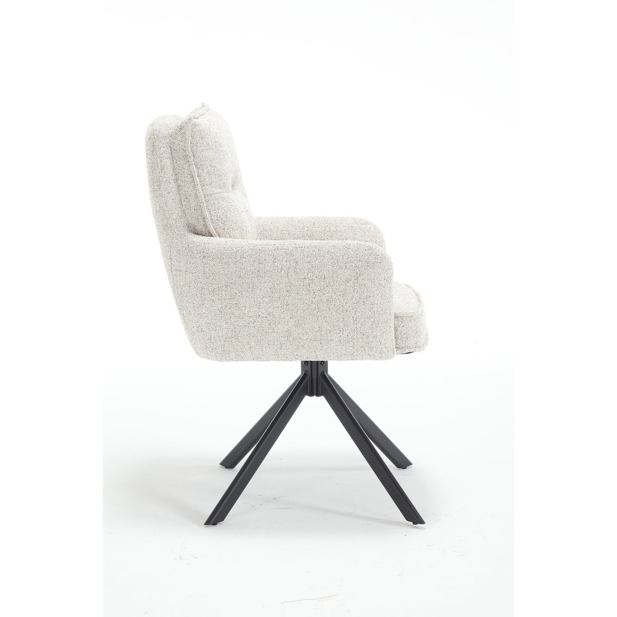 Fauteuil structuurstof beige 60x67x93 cm