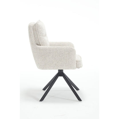 Fauteuil structuurstof beige 60x67x93 cm