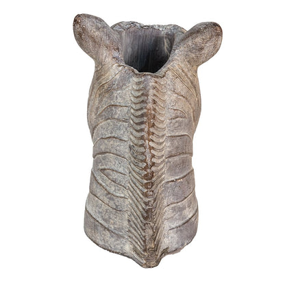 Flowerpot Zebra 16x10x15 cm Grey Stone Indoor Flowerpot