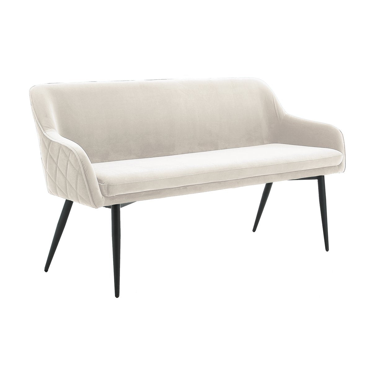 Bank 160 cm fluweel crème