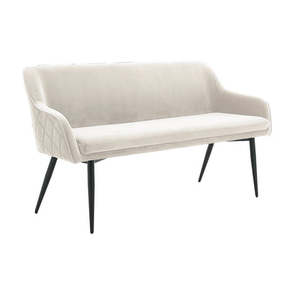 Bank 160 cm fluweel crème