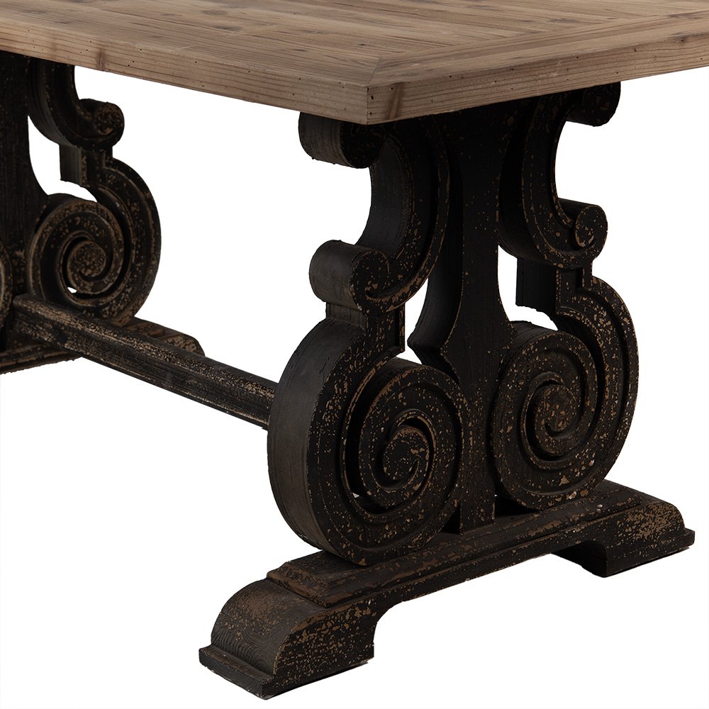 Eettafel Bruin Zwart, Hout 180x90x78 cm
