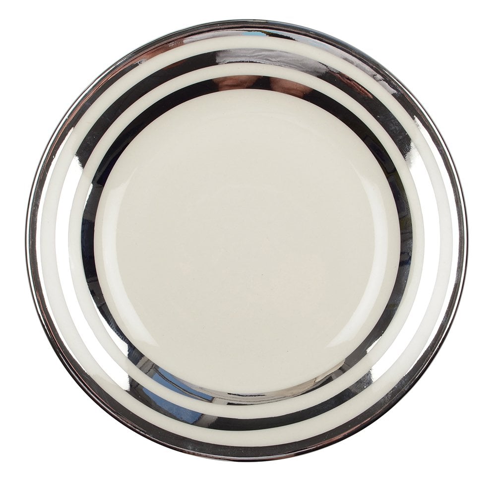 Dessertbord 18 cm zilver glas