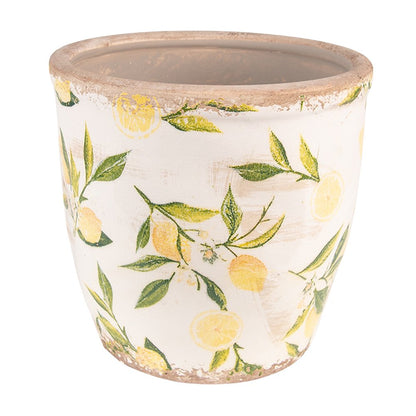 Bloempot Ø17x16 cm geel keramiek
