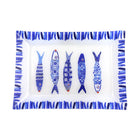 Schotel 35x25x2,8 cm glas blauwe vissen
