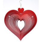 Spin Art Stainless Steel Heart Wind Spinner large, 120HE103, Ø30cm, Red