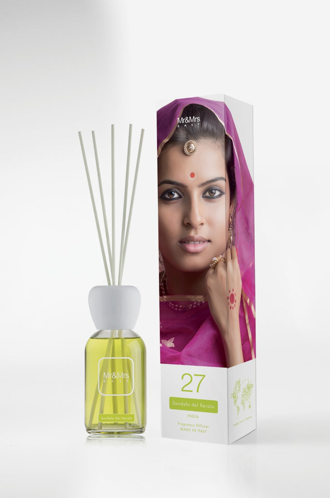 Geur diffuser 250 ml Sandal of Kerala met geurstokjes