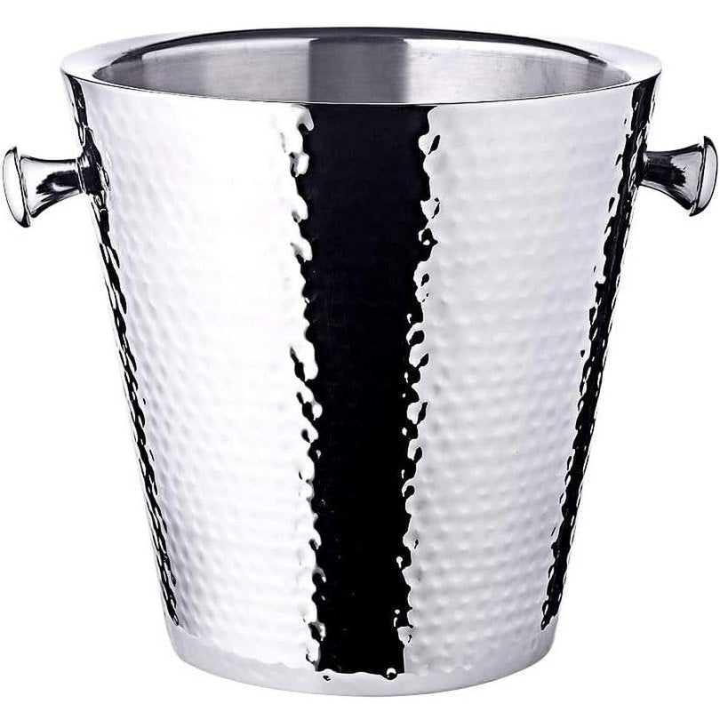 Champagnekoeler met standaard 83 cm gehamerd zilver