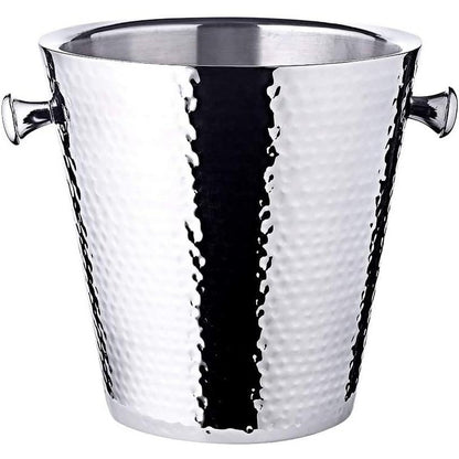 Champagnekoeler met standaard 83 cm gehamerd zilver