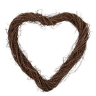 Krans hartvorm 40x40x4 cm bruin rotan