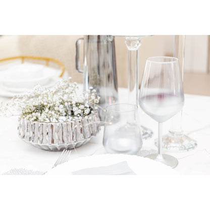 Shiny silver decorative cut 20x20x8cm