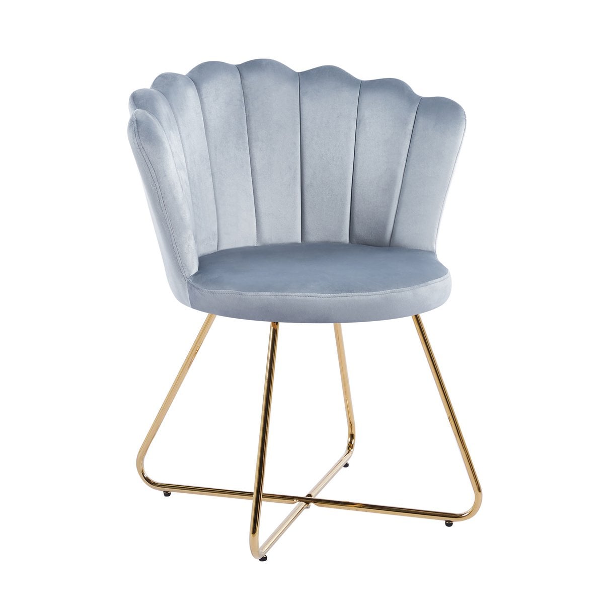 Kuipstoelen set van 2 lichtgrijs fluweel goudkleurig frame