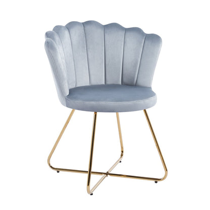 Kuipstoelen set van 2 lichtgrijs fluweel goudkleurig frame